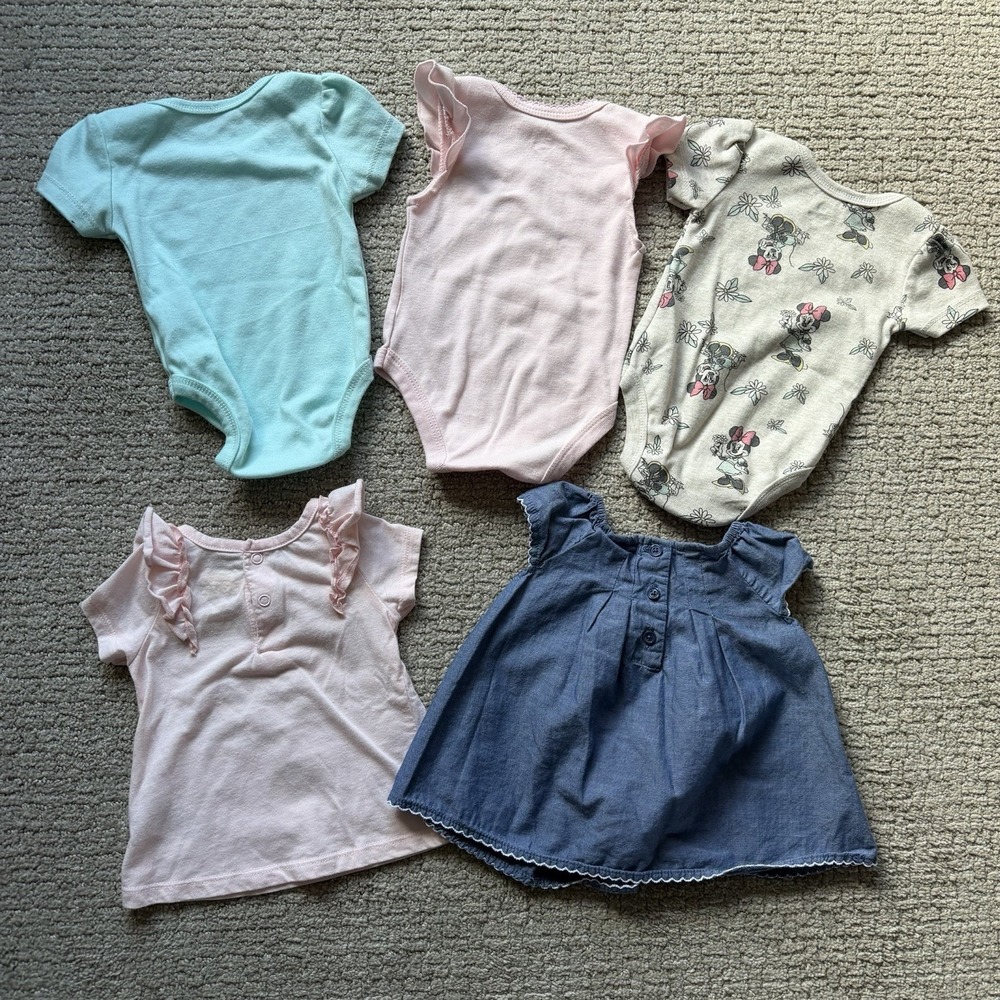 Disney Baby Girls Minnie Mouse Lot Of 5 Size‎ 3-6M Pink Blue Dress Bodysuits - Picture 12 of 13